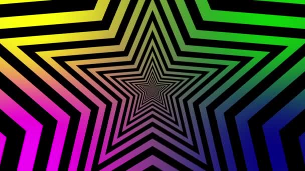 Túnel Estelar Psicodélico Lazo Animación Gráfica Hipnótica Ilusión Óptica Multicolor — Vídeo de stock