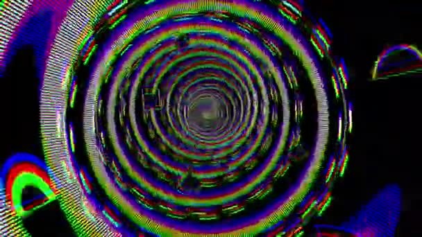 Психоделический Визуальный Цикл Дизайн Тоннеля Формы — стоковое видео