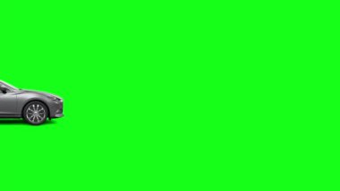 Yeşil Ekran 'da hareket eden gri araç görüntüsü