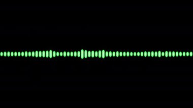 Siyah arkaplanda yeşil ses frekansı dalgası