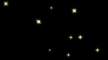 Parlak yıldız animasyonu. Işıldayan ışık canlandırmalı Grafiksel izole alfa kanalı şeffaf arkaplanda