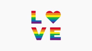 Gökkuşağı Aşk tipografisi yeşil ekranda canlandırıldı