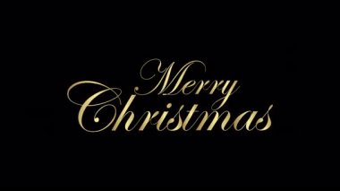 Altın tanecikli Mutlu Noeller Altın Metin animasyonu şeffaf arkaplanda giriş ve ışık süpürmesi