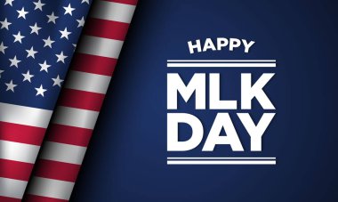 Amerikan Bayrağı ile MLK Günü Arkaplan Tasarımı.