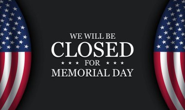 Anma Günü Arkaplan Tasarımı. Anma Günü 'nde kapalıyız..