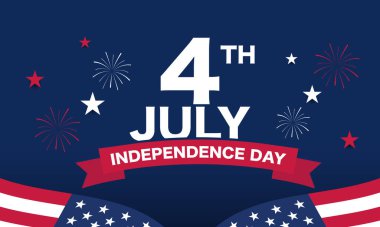 4 Temmuz. ABD Bağımsızlık Günü kutlaması. Pankart, poster, tebrik kartı..