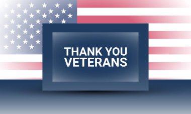 ABD bayrak resimli Gaziler Günü tebrik kartı.