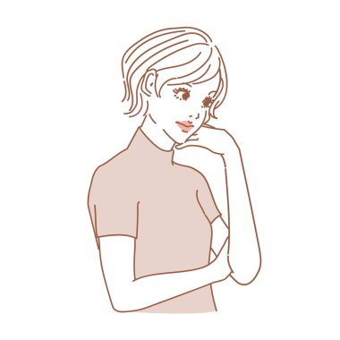 Çeşitli ifadelere sahip zarif kadın üst vücudu çeşitli ifadelere sahip stil sahibi kadın üst vücudu