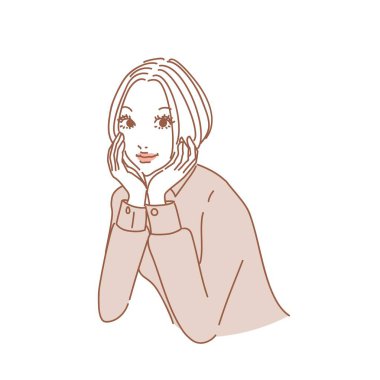 Çeşitli ifadelere sahip zarif kadın üst vücudu çeşitli ifadelere sahip stil sahibi kadın üst vücudu