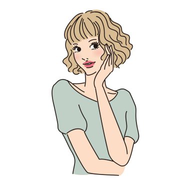 Çeşitli ifadelere sahip zarif kadın üst vücudu çeşitli ifadelere sahip stil sahibi kadın üst vücudu