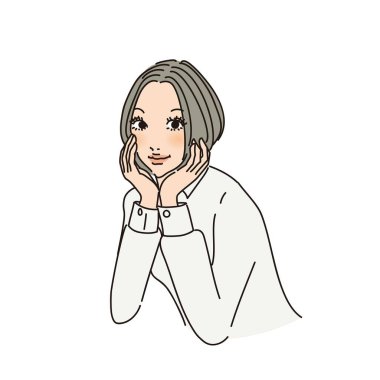 Çeşitli ifadelere sahip zarif kadın üst vücudu çeşitli ifadelere sahip stil sahibi kadın üst vücudu