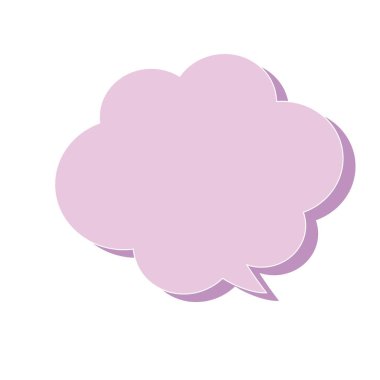 Bulut şeklinde renkli ve şirin bir konuşma balonu.