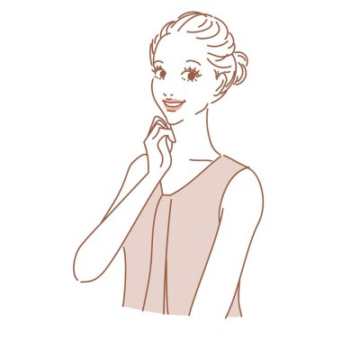 Çeşitli ifadelere sahip zarif kadın üst vücudu çeşitli ifadelere sahip stil sahibi kadın üst vücudu