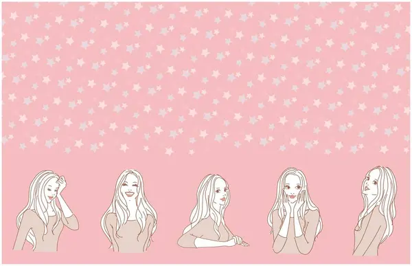 Çeşitli ifadelere sahip zarif kadın üst vücudu çeşitli ifadelere sahip stil sahibi kadın üst vücudu