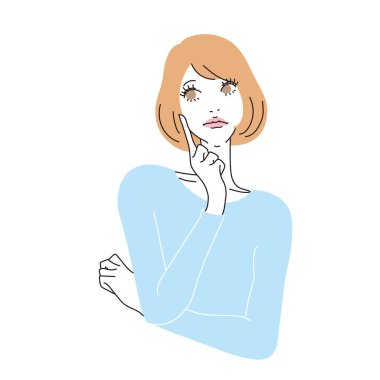 Çeşitli ifadelere sahip zarif kadın üst vücudu çeşitli ifadelere sahip stil sahibi kadın üst vücudu