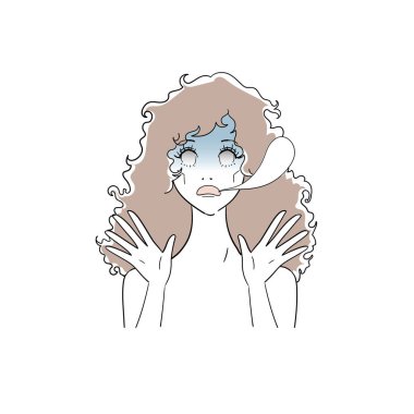 Saçlarıyla ilgilenen bir kadının görüntüsü.