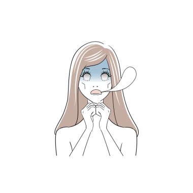 Saçlarıyla ilgilenen bir kadının görüntüsü.