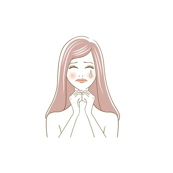 Illustrationsvariante Einer Frau Die Sich Ihre Haare Kümmert — Stockvektor