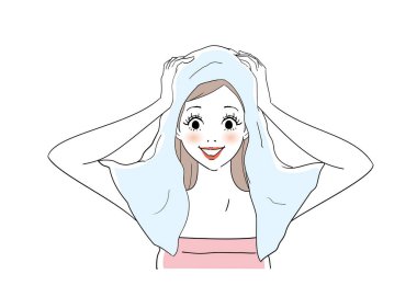 Saçlarıyla ilgilenen bir kadının hayal ürünü.