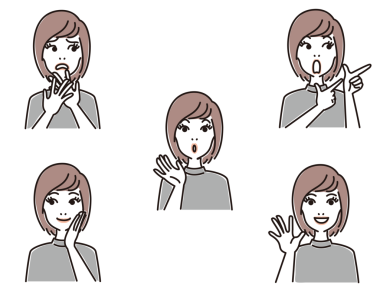 Yetişkin bir kadının ifadesi.