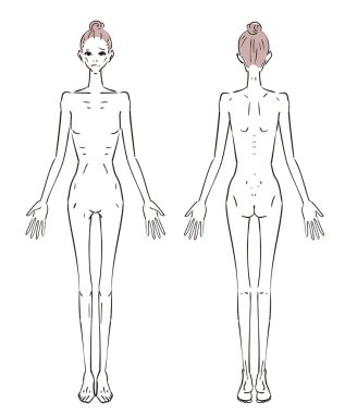 Illustration of a woman who is too thin clipart