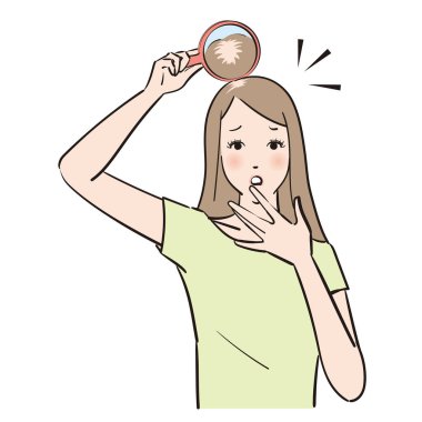 Uzun saçlı güzel bir kadın saç problemlerinden muzdarip.