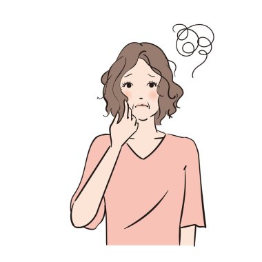 Orta saçlı yetişkin bir kadın saç sorunundan muzdarip.