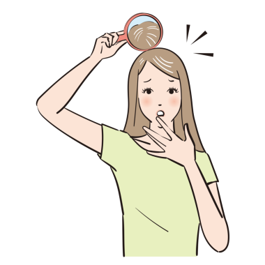 Uzun saçlı güzel bir kadın saç problemlerinden muzdarip.