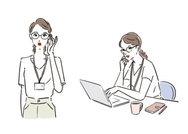 Gözlüklü havalı bir iş kadını.