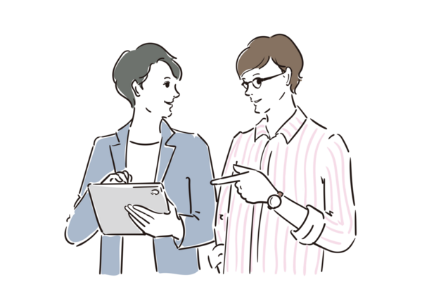 İki iş adamının çizimi