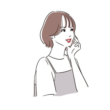 Kısa şortlu, modern, sevimli bir kadın.