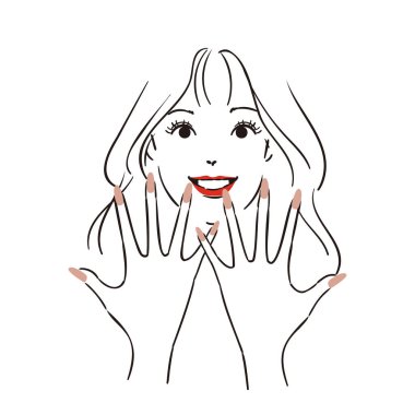 En sevdiği tırnak tasarımını gösteren bir kadın.