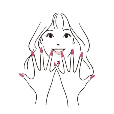 En sevdiği tırnak tasarımını gösteren bir kadın.