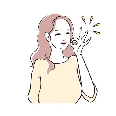 Mutlu bir ifadeyle poz veren güzel bir kadın.