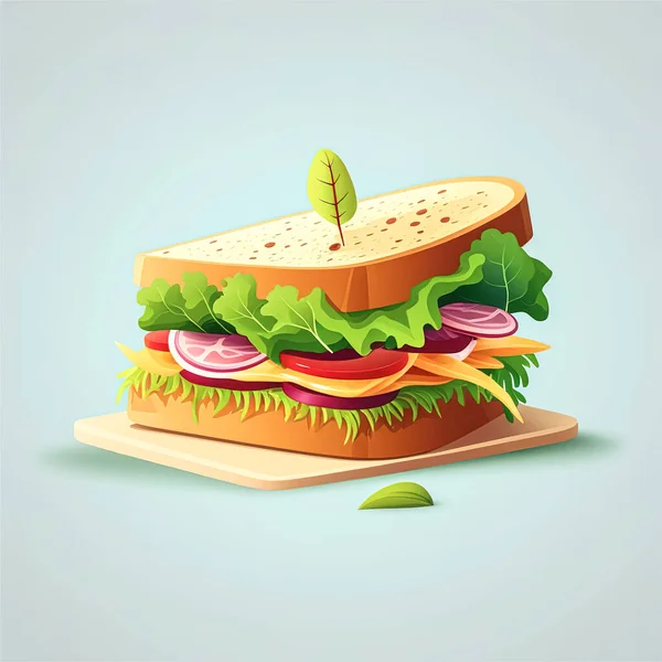 Аппетитный Сэндвич Свежими Овощами Здоровые Закуски — стоковое фото