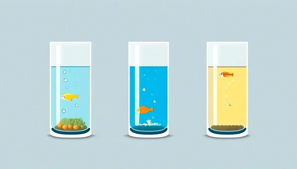 玻璃杯 内装鱼 水族馆 卡通画 — 图库照片