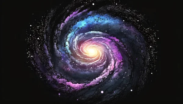 Realistic spiral galaxy with stars, stars from space galaxy stardust. Can be used on flyer banners, web and other projects.
