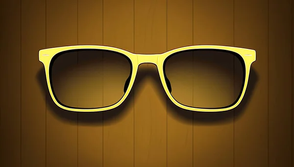 Gläser Auf Gelbem Holzgrund Flach Gelegt — Stockfoto