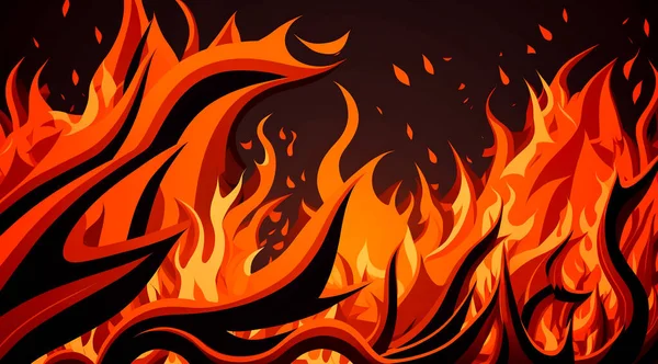 Ogień Lesie Jasne Płomienie Element Ognia — Zdjęcie stockowe