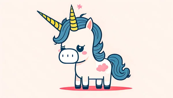 Cute Illustration Fabulous Unicorn Cartoon Card Pink Colors — Stock Photo, Image