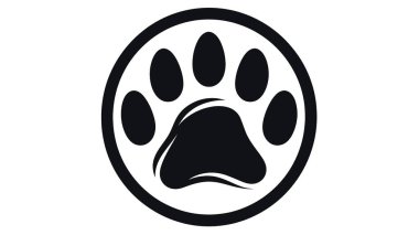 Kedi patisi basamaklı logo, minimalist ve basit logo, düz stil, modern simge ve sembol.