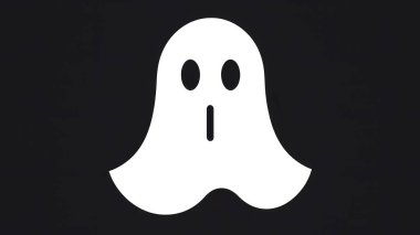 Komik soyut minimalist hayalet izole edilmiş, minimalist logo.