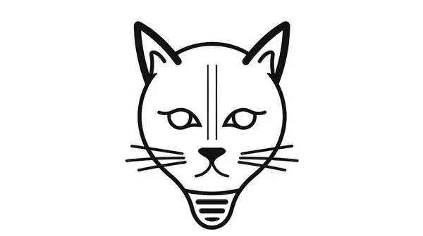 Katzengesicht Logo Design Minimalistische Linienkunst Von Haustieren Kann Als Symbol — Stockfoto