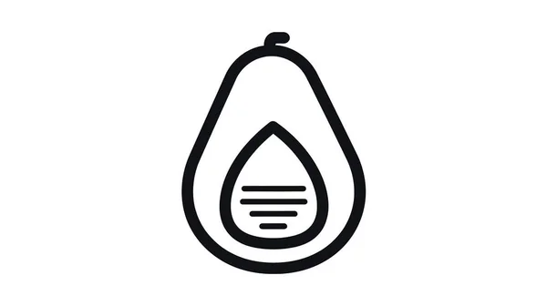 有機ビーガン健康店のロゴ 葉のシンボルを持つアボカド — ストック写真