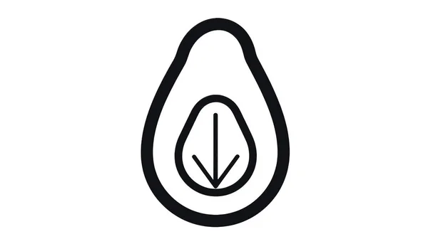 Logo Organicznego Wegańskiego Sklepu Zdrowiem Awokado Symbolem Liści — Zdjęcie stockowe