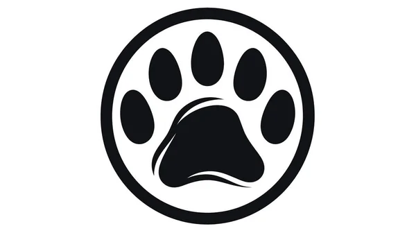 stock image Logo with a step of a cats paw, minimalist and simple logo, flat style, modern icon and symbol.