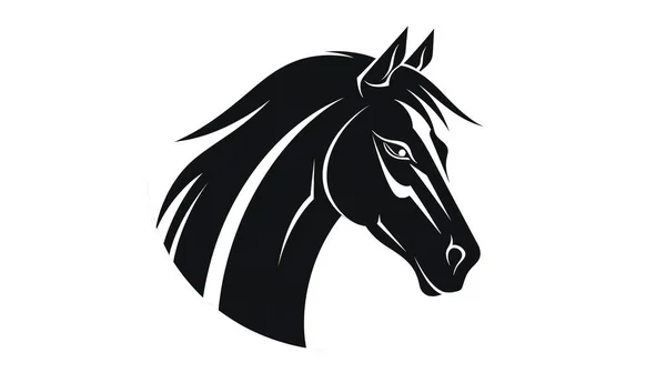 Estilo Minimalista Logotipo Cabeça Cavalo Design Logotipo Isolado — Fotografia de Stock