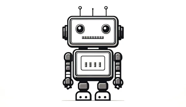 Bot图标 Chatbot图标概念 可爱的笑着的机器人 机器人标志设计 启动语音支持服务 虚拟在线支持 — 图库照片
