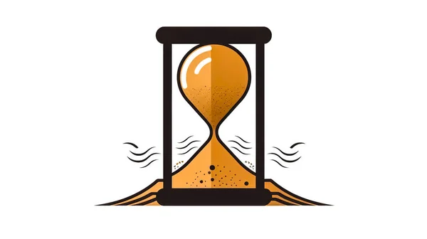 Hourglass Symbol Minimalistic Logo Emblem Isolated White Background — Stock Photo, Image