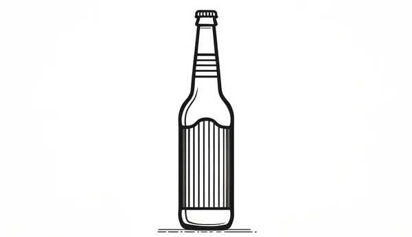 啤酒瓶模板 现实的玻璃容器模型 清爽的酒精饮料 广告饮料 标志品牌设计 透明的褐色酒吧党的标志 孤立的例证 — 图库照片